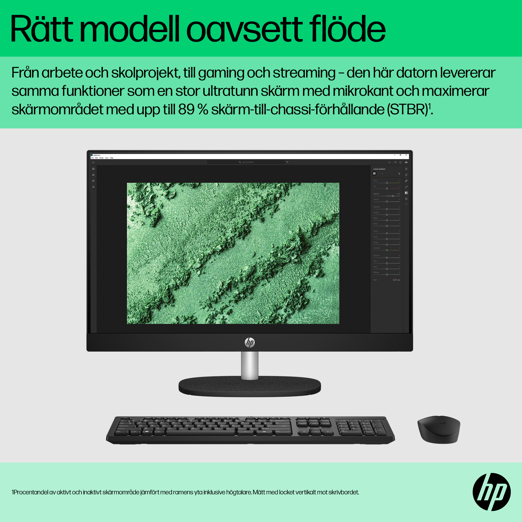 HP 24 inch All-in-One Desktop PC (Intel) - Jet Black - Lifestyle Versatility - Swedish