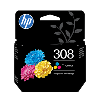 HP 308 original blækpatron, sort/trefarvet kombipakke med 2 stk.