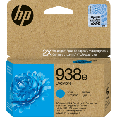 HP 938e EvoMore Cyan Original Ink Cartridge