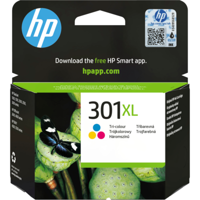 Cartuş de cerneală original de capacitate extinsă HP 301XL Tri-color