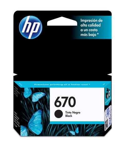 HP 670 Black Original Ink Advantage Cartridge