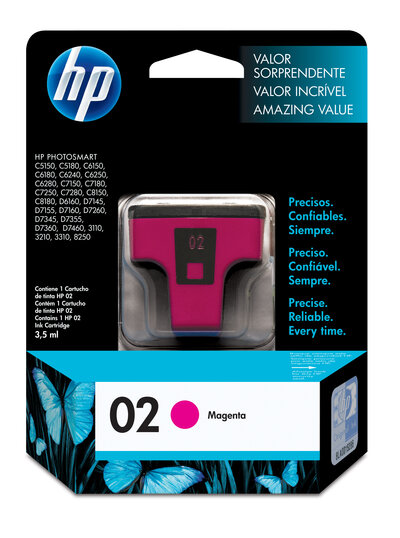 Cartucho original de tinta magenta HP 02