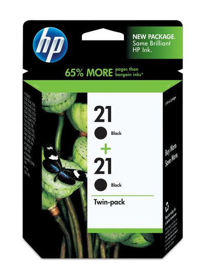 HP 21 2-Pack Black Original Ink Cartridges, Twin Pack, Laser