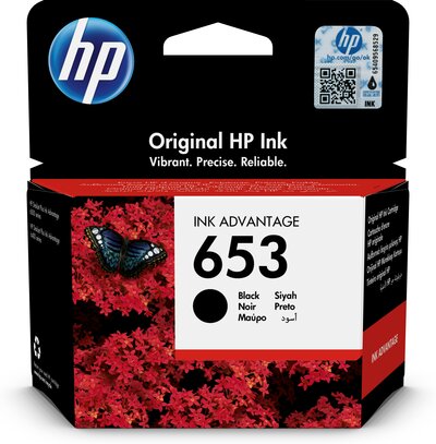 Tinteiro HP Ink Advantage Original 653 Preto