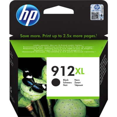 HP 912XL Original Ink-blækpatron med høj kapacitet, sort