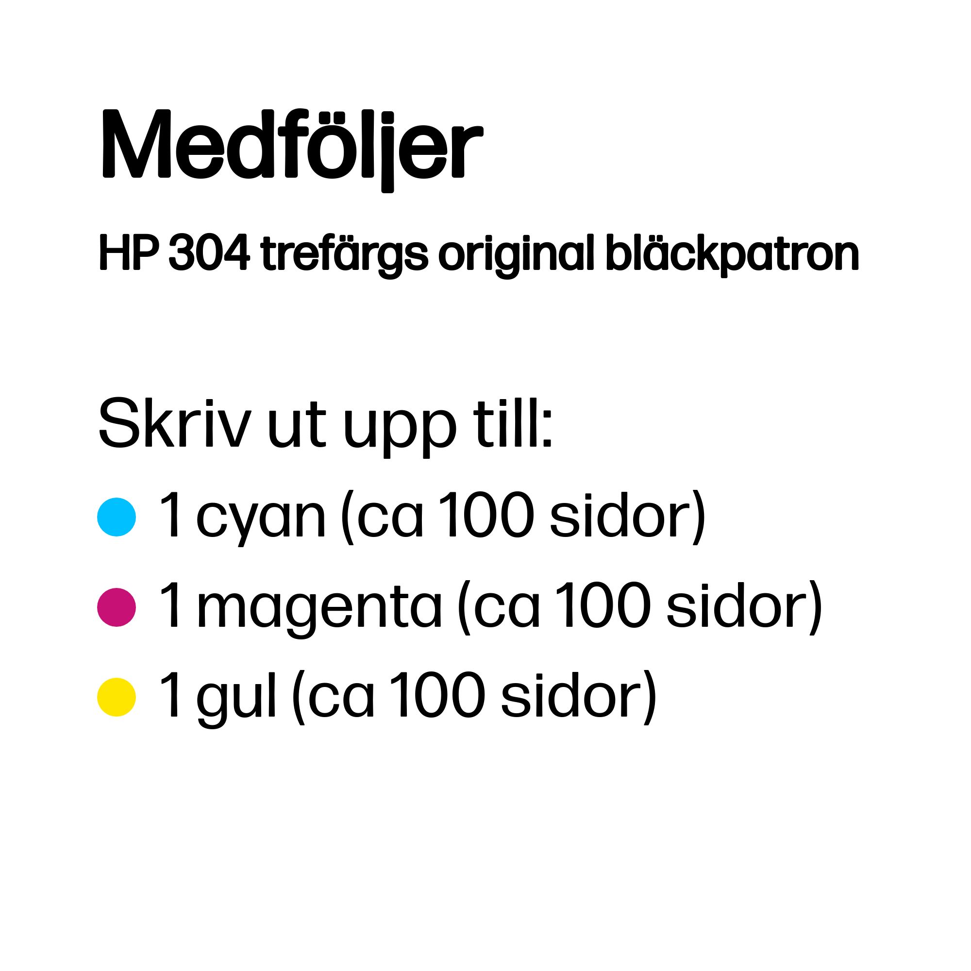 HP 304 Tri-color Original Ink Cartridge N9K05AE - Swedish (Sweden) - In the Box