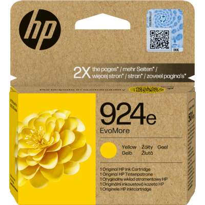 Original HP 924e EvoMore-blækpatron, gul
