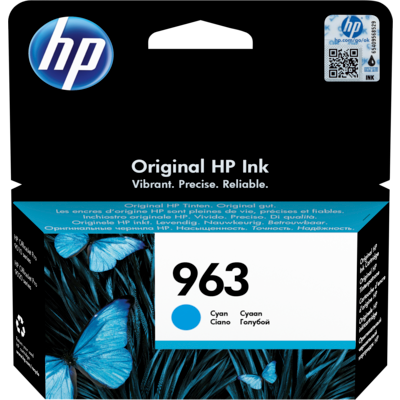 HP 963 Original Ink-blækpatron, cyan
