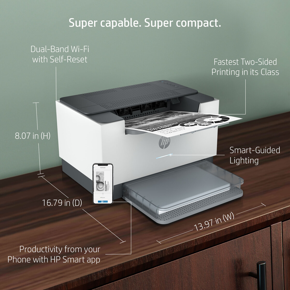 slide 2 of 15, zoom in, hp laserjet m211dw printer