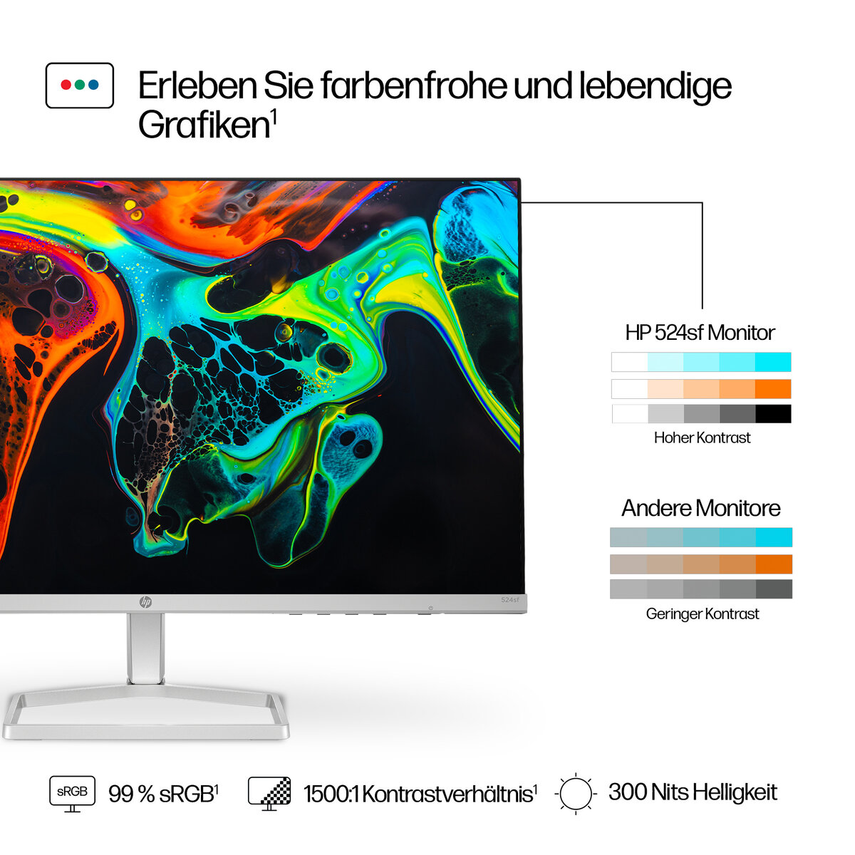 folie 1 von 11, vergrößern, 23,8-zoll-monitor fhd hp-serie 5 – 524sf