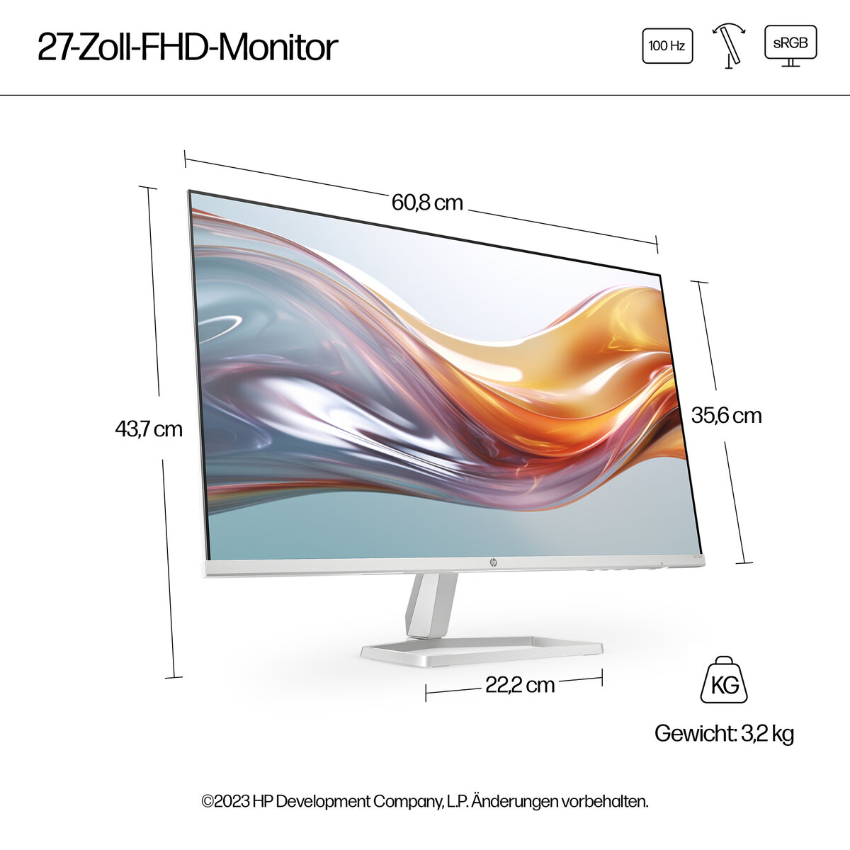 folie 1 von 11, vergrößern, 27-zoll-monitor fhd white hp-serie 5 – 527sw