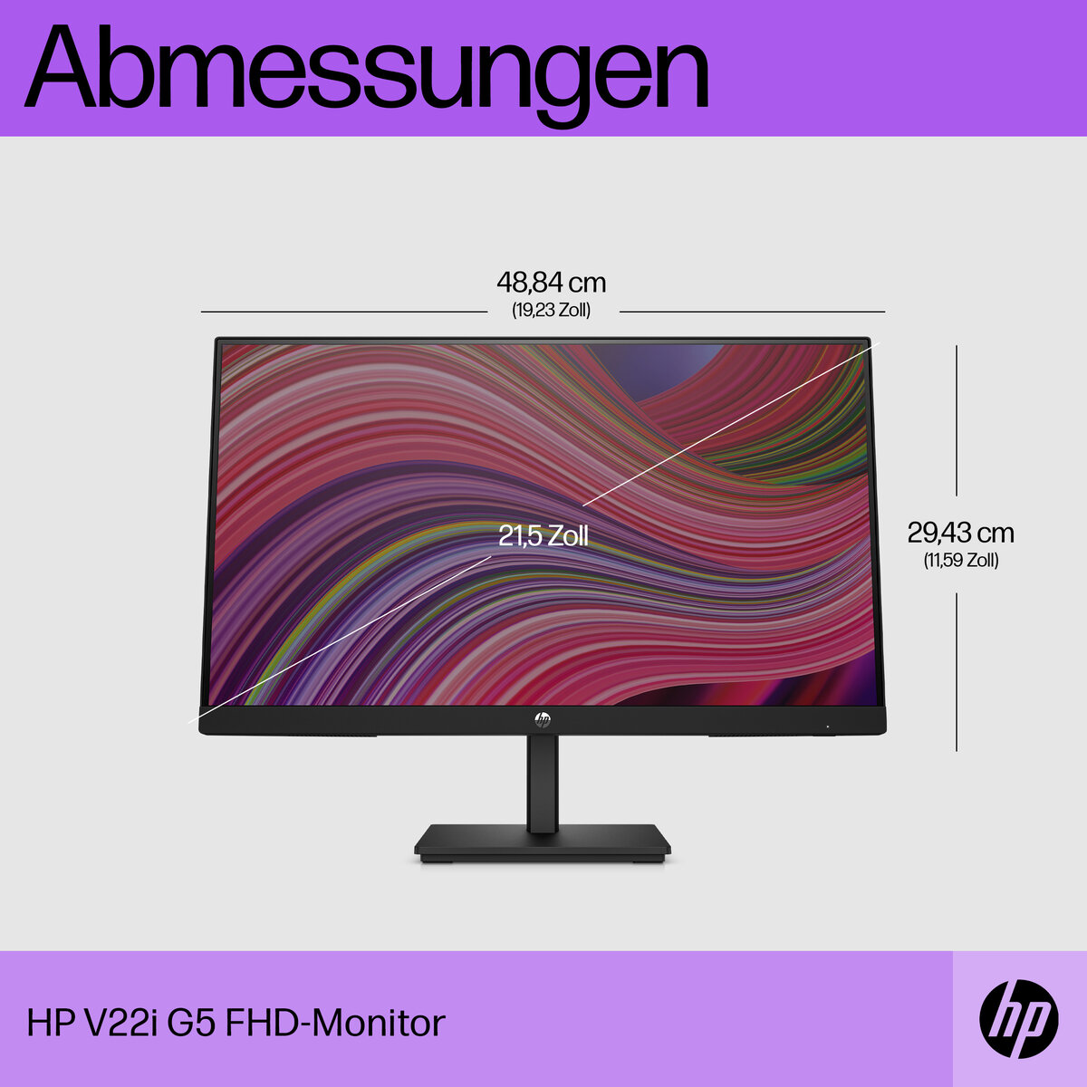 folie 1 von 11, vergrößern, hp v22i g5 fhd monitor
