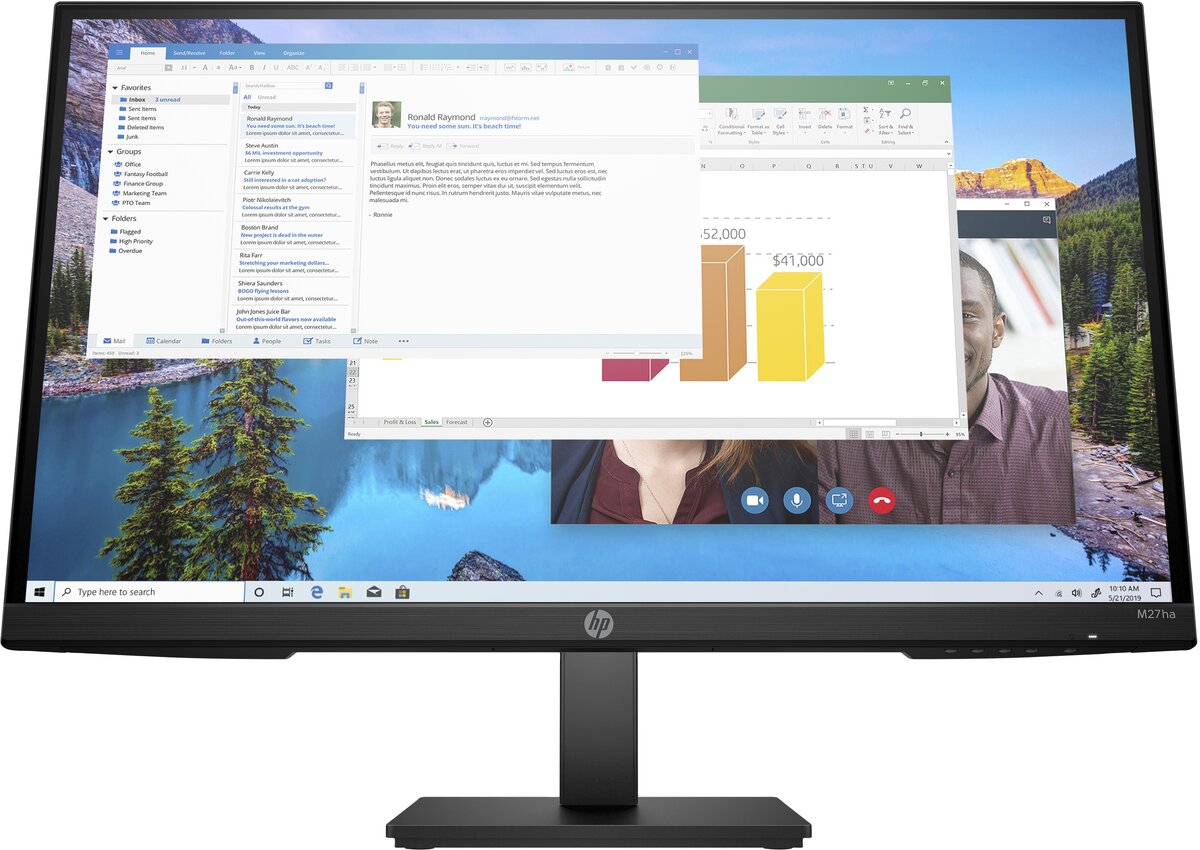 folie 1 von 5, vergrößern, hp m27ha fhd-monitor