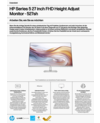 HP Series 5 27 inch FHD Height Adjust Monitor - 527sh
