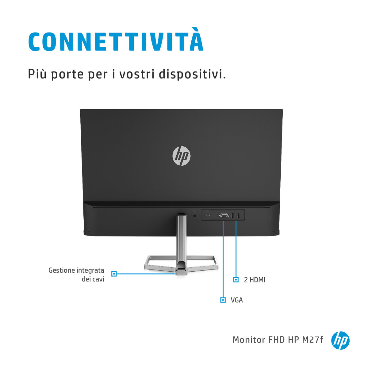 HP 2G3D3AA#ABB - HP M27f Monitor PC 68,6 cm [27] 1920 x 1080 Pixel Full HD  LCD Nero, Argento
