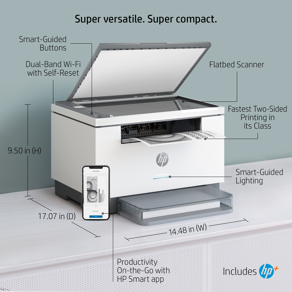 slide 1 of 20, show larger image, hp laserjet mfp m234dwe printer