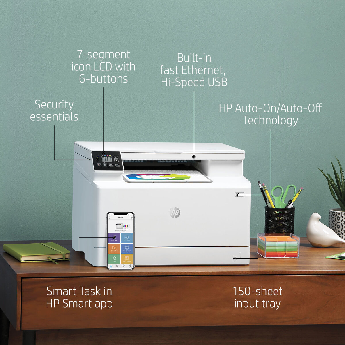slide 1 of 20, show larger image, hp color laserjet pro mfp m182n