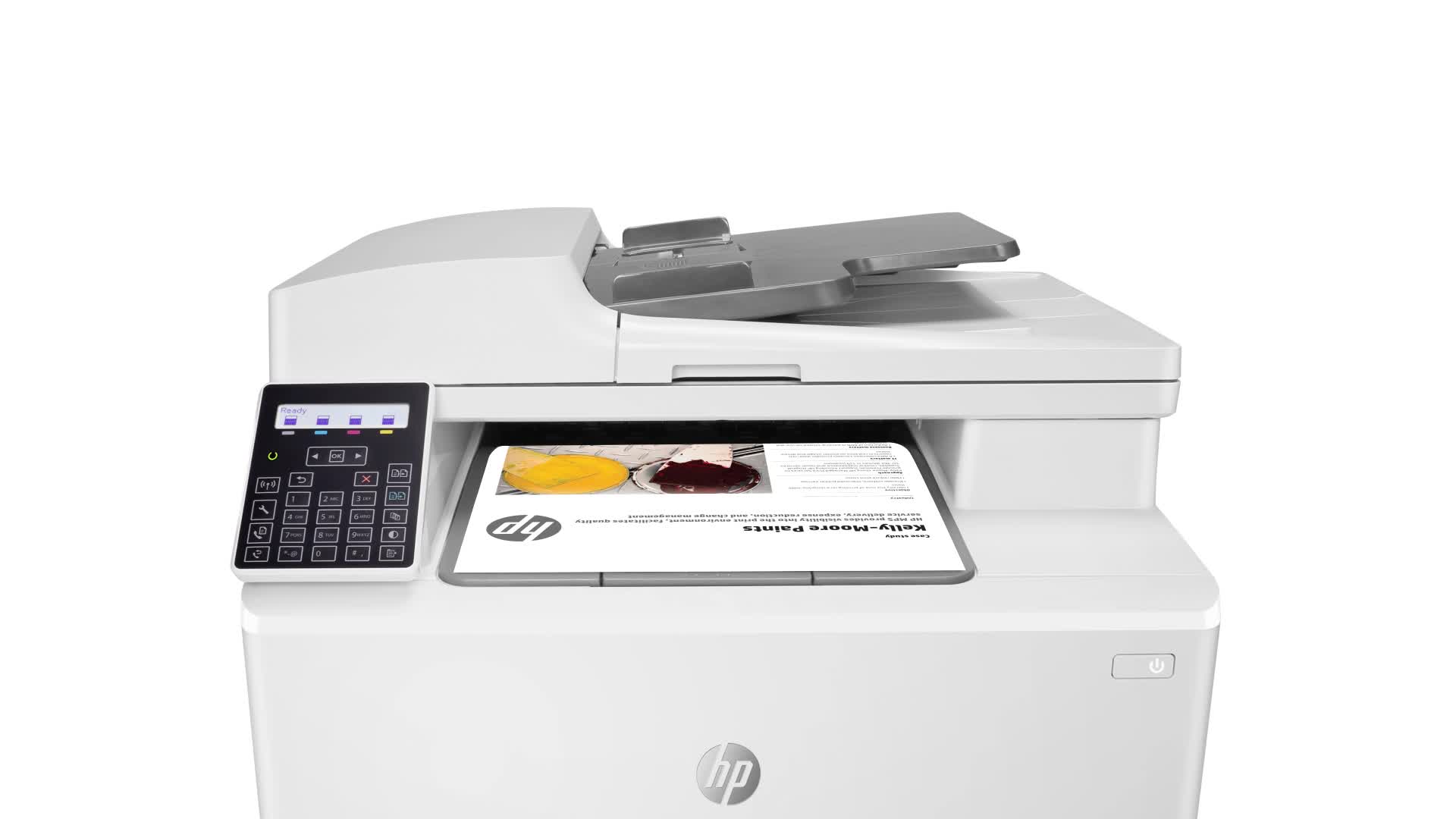 slide 1 of 21, show larger image, hp color laserjet pro mfp m183fw - product video 16:9 46 sec - english for emea