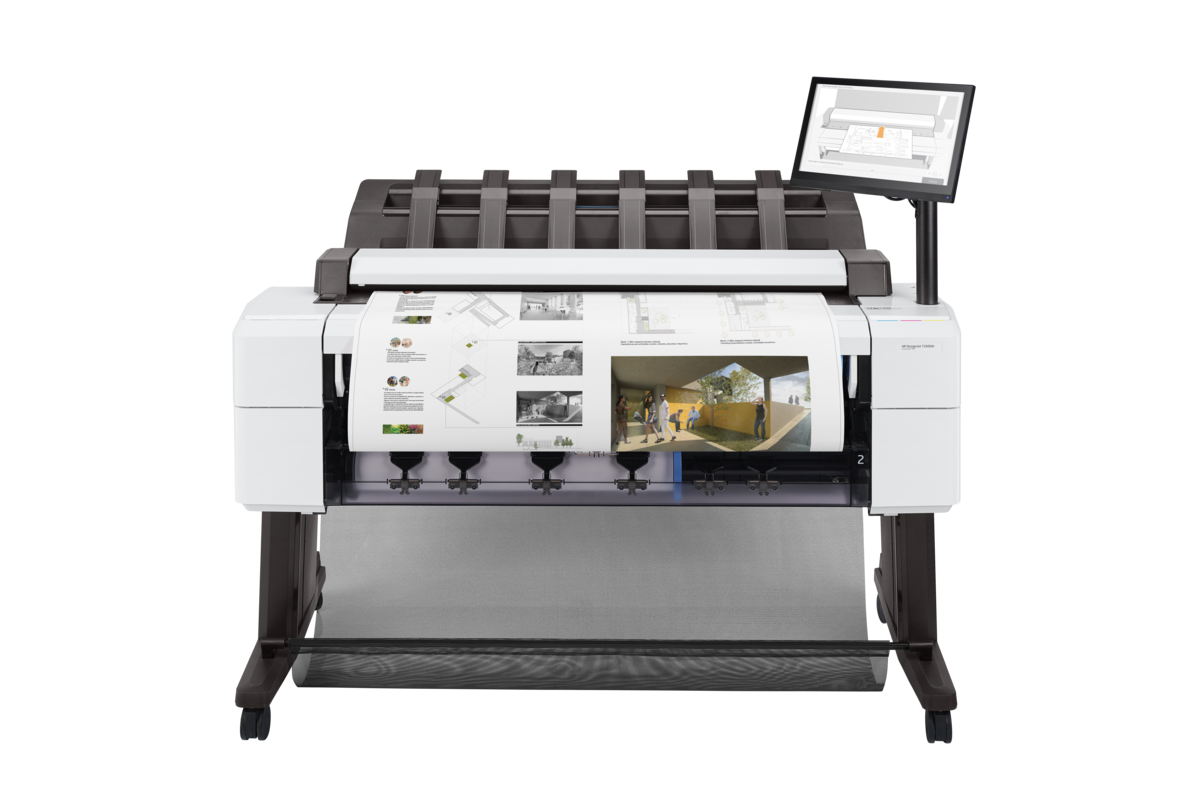 slide 1 of 20, show larger image, hp designjet t2600dr 36-in postscript multifunction printer