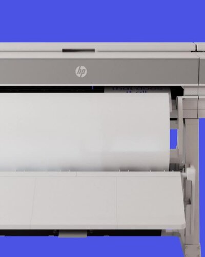 slide 1 of 22, zoom in, hp designjet t950 - product video 60sec - 4x5