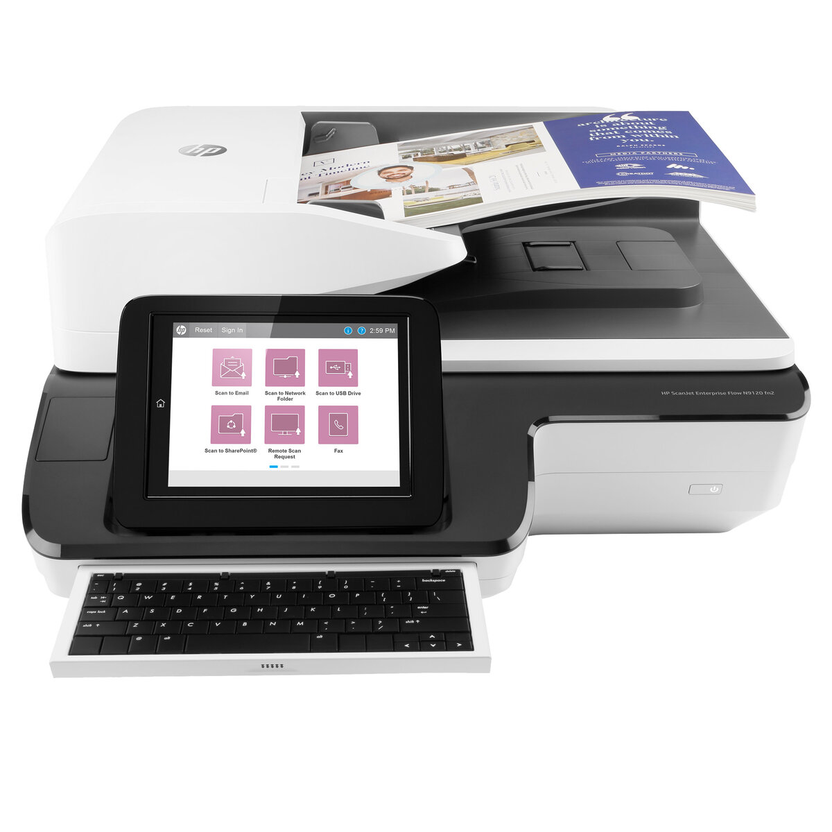 slide 1 of 11, show larger image, hp scanjet enterprise flow n9120 fn2 document scanner
