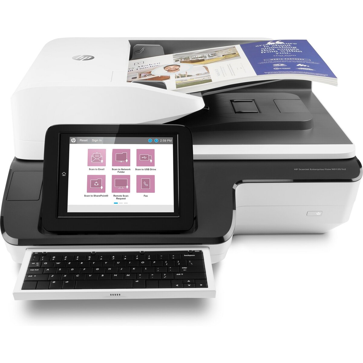 slide 1 of 10, show larger image, hp scanjet enterprise flow n9120 fn2 document scanner