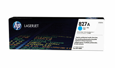 Original HP 827A LaserJet-tonerpatron, cyan