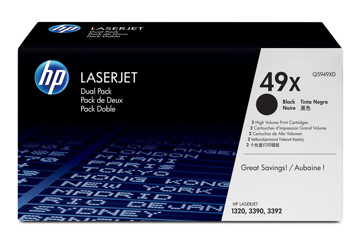 folie 1 von 2, vergrößern, hp 49x 2er-pack schwarz original laserjet tonerkartuschen mit hoher reichweite