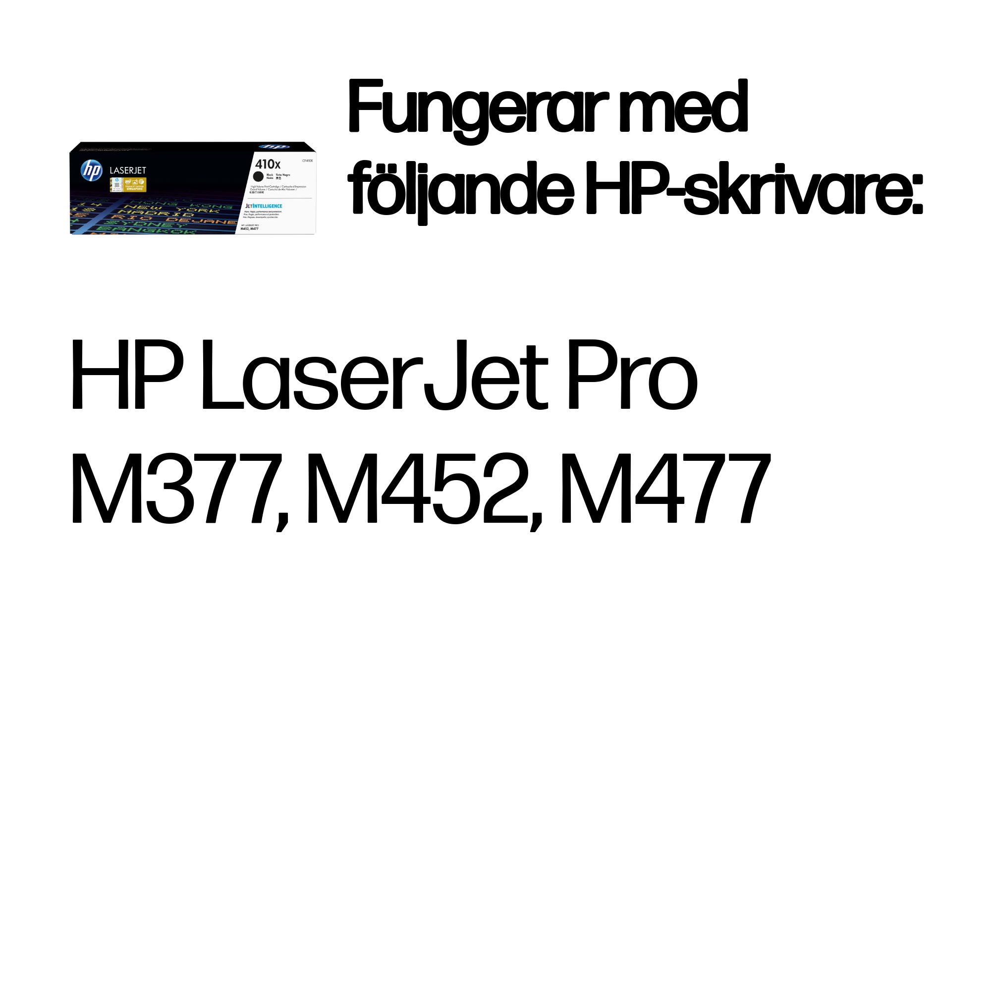 HP 410X High Yield Black Original LaserJet Toner Cartridge CF410X - Swedish (Sweden) - Supplies Compatibility