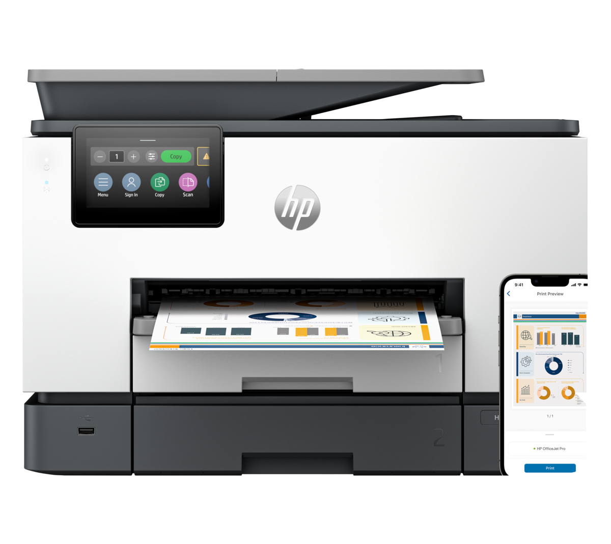 folie 13 von 17, vergrößern, hp officejet pro 9130b all-in-one drucker