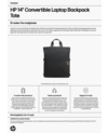 HP 14-inch Convertible Laptop Backpack Tote