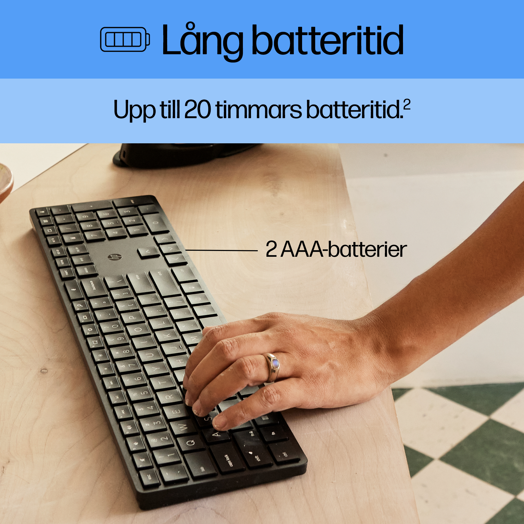 22C1 - HP 450 Programmable Wireless Keyboard - KSP 3 (Long Battery Life) - Swedish