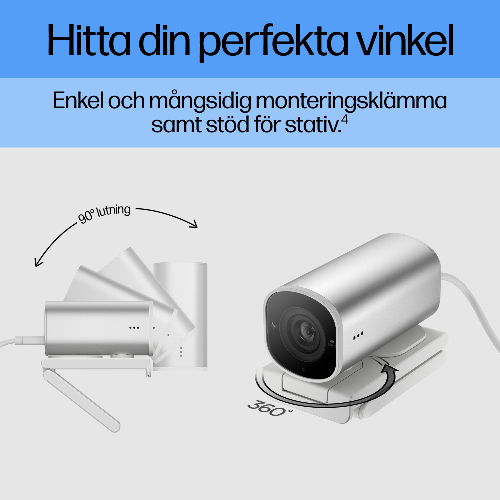 22C1 - HP 960 4K Streaming Webcam - KSP 4 (Find Your Perfect Angle) - Swedish