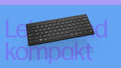 folie 1 von 13, vergrößern, hp 350 compact multi-device bluetooth keyboard - product demo video (black) - german