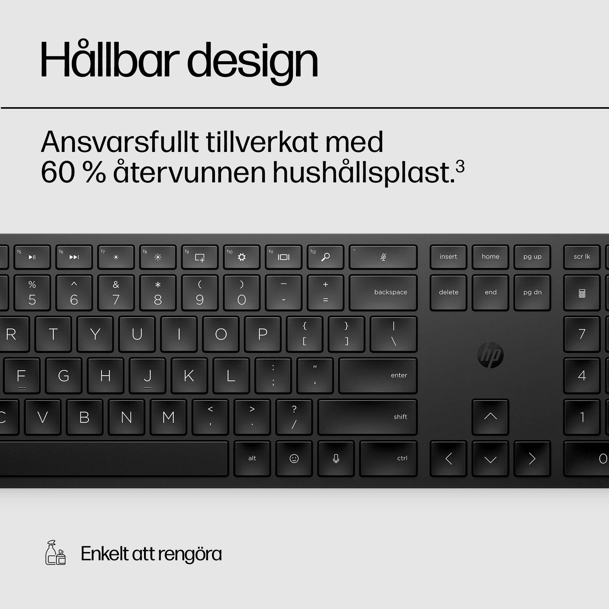 22C1 - HP 450 Programmable Wireless Keyboard - KSP 4 (Sustainable Design) - Swedish