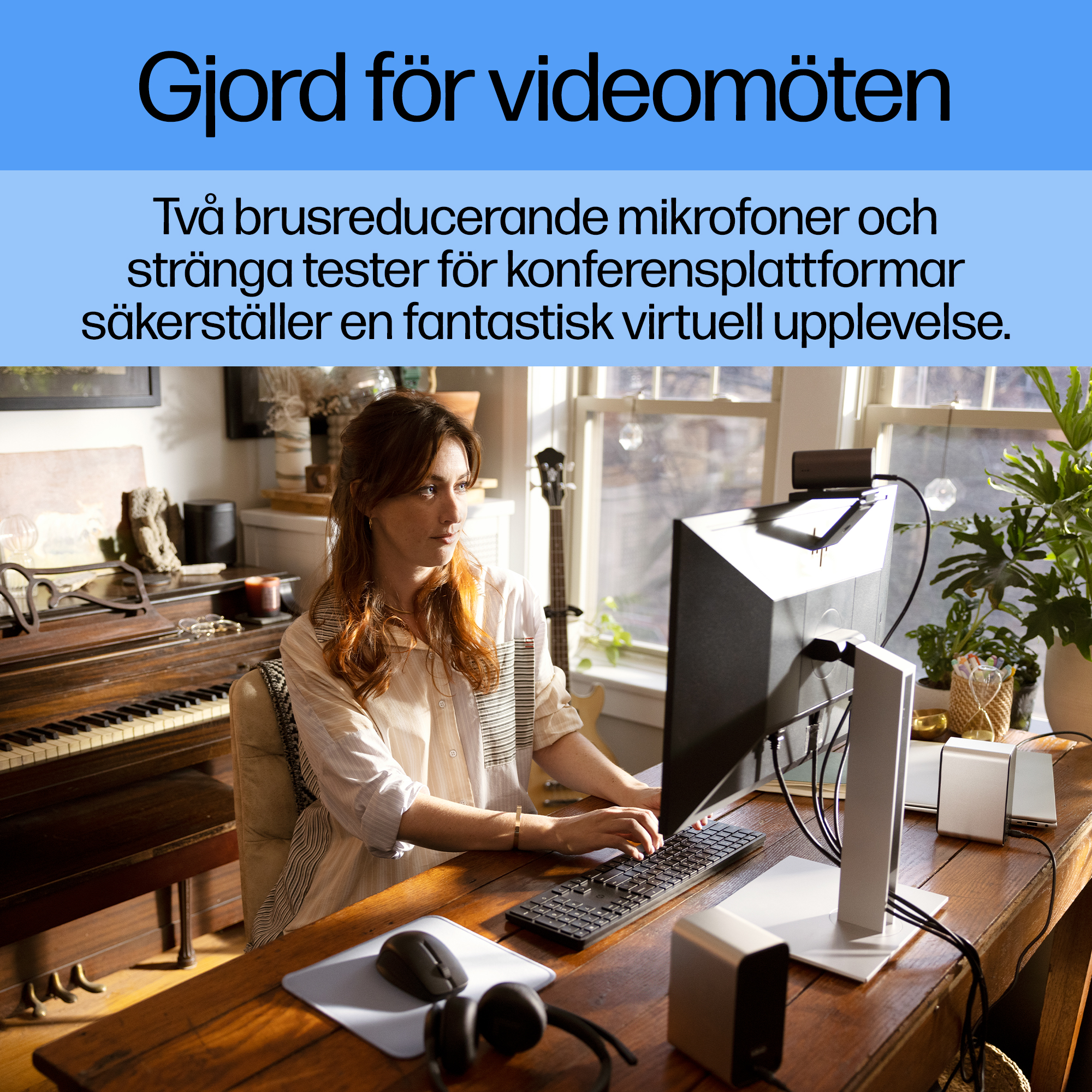 22C1 - HP 960 4K Streaming Webcam - KSP 3 (Made for Video Meetings) - Swedish