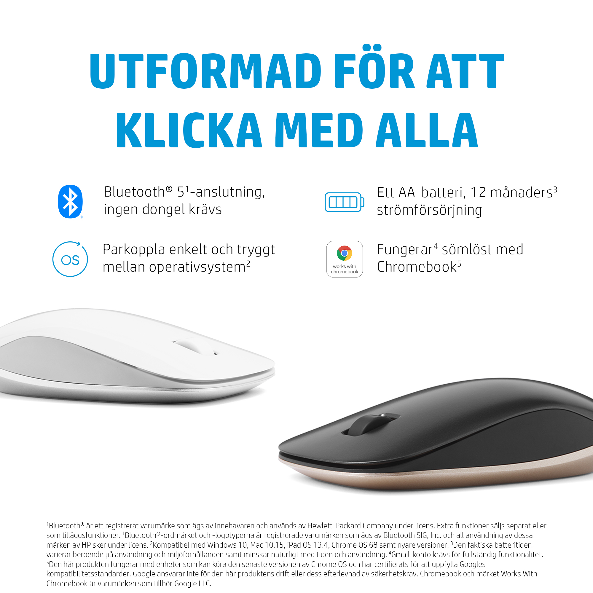 HP 410 Slim Bluetooth Mouse - KSP 2 - Swedish
