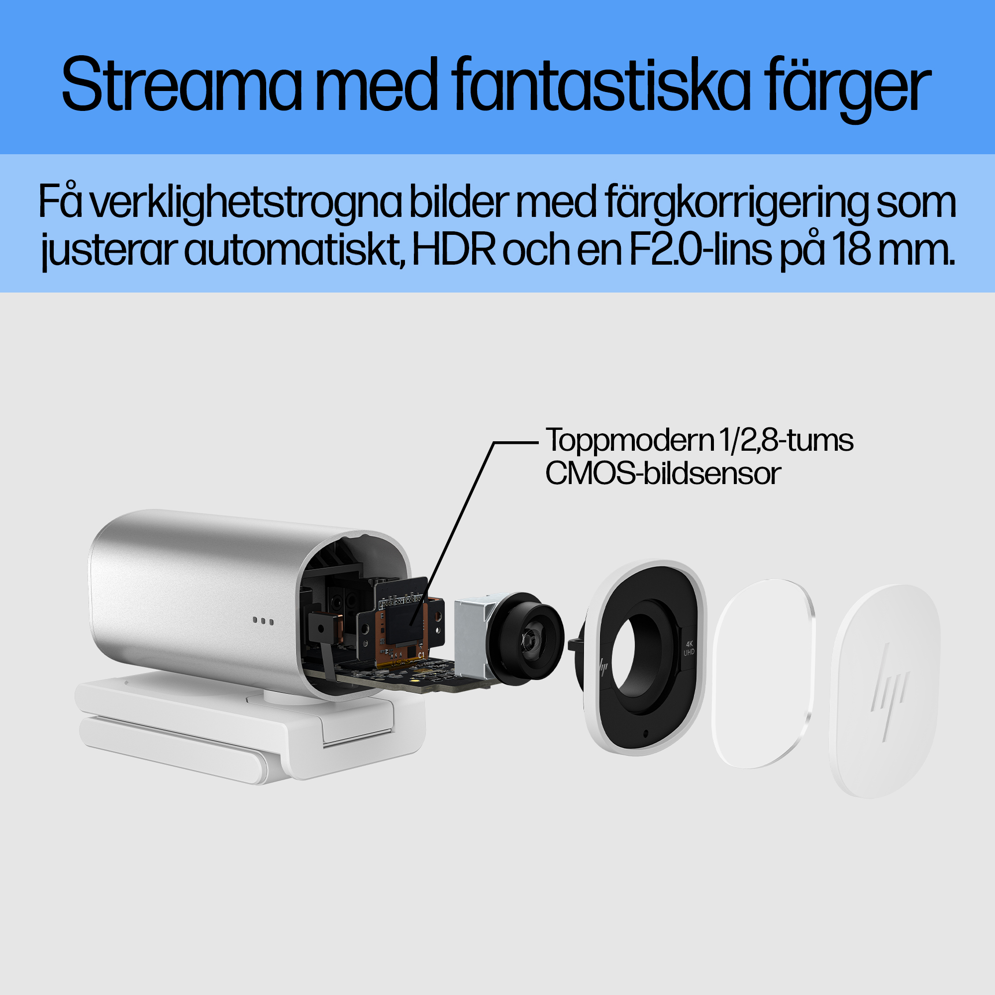 22C1 - HP 960 4K Streaming Webcam - KSP 1 (Stream in Stunning Color) - Swedish