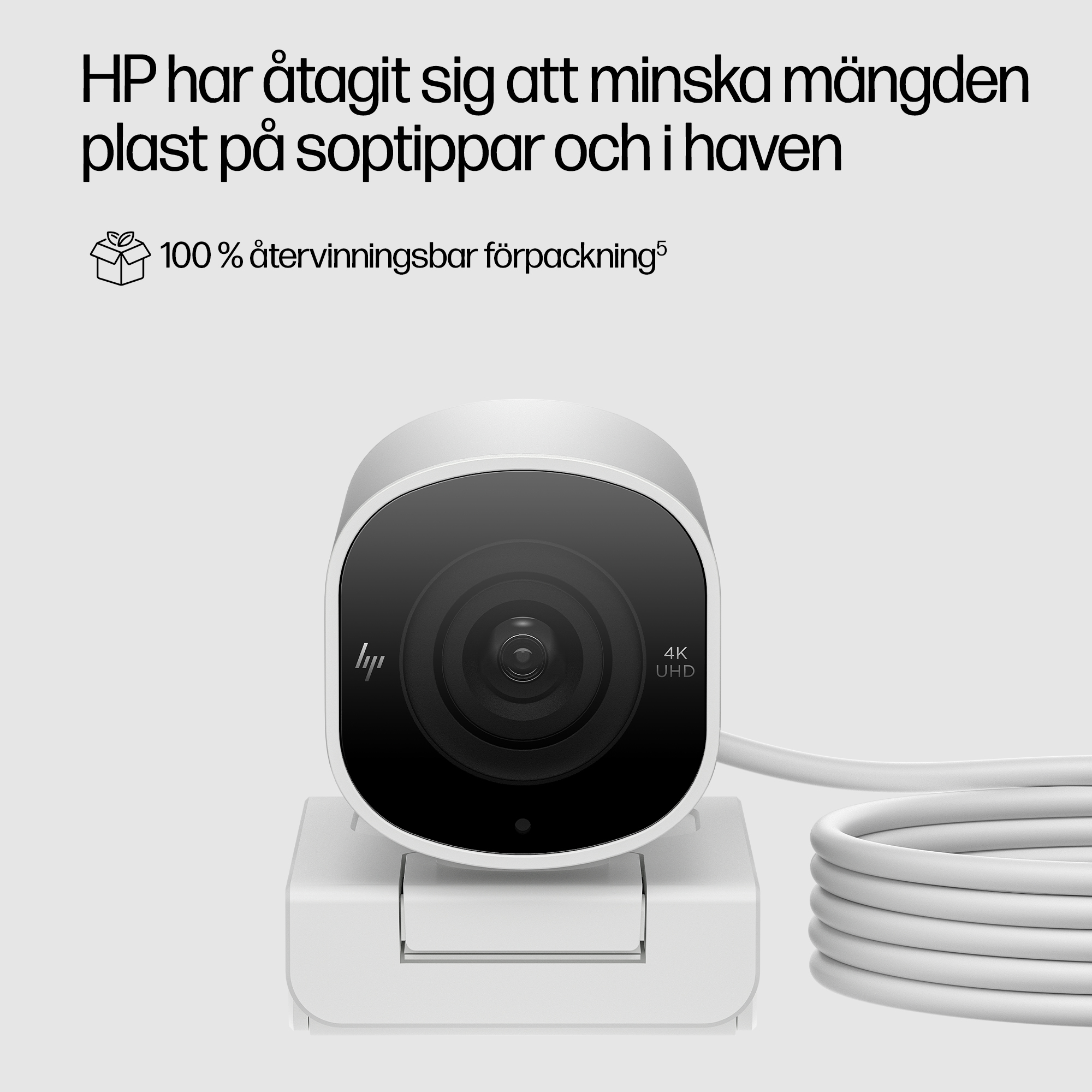 22C1 - HP 960 4K Streaming Webcam - KSP 5 (HP is committed to reducing plastic in landfills and oceans) - Swedish