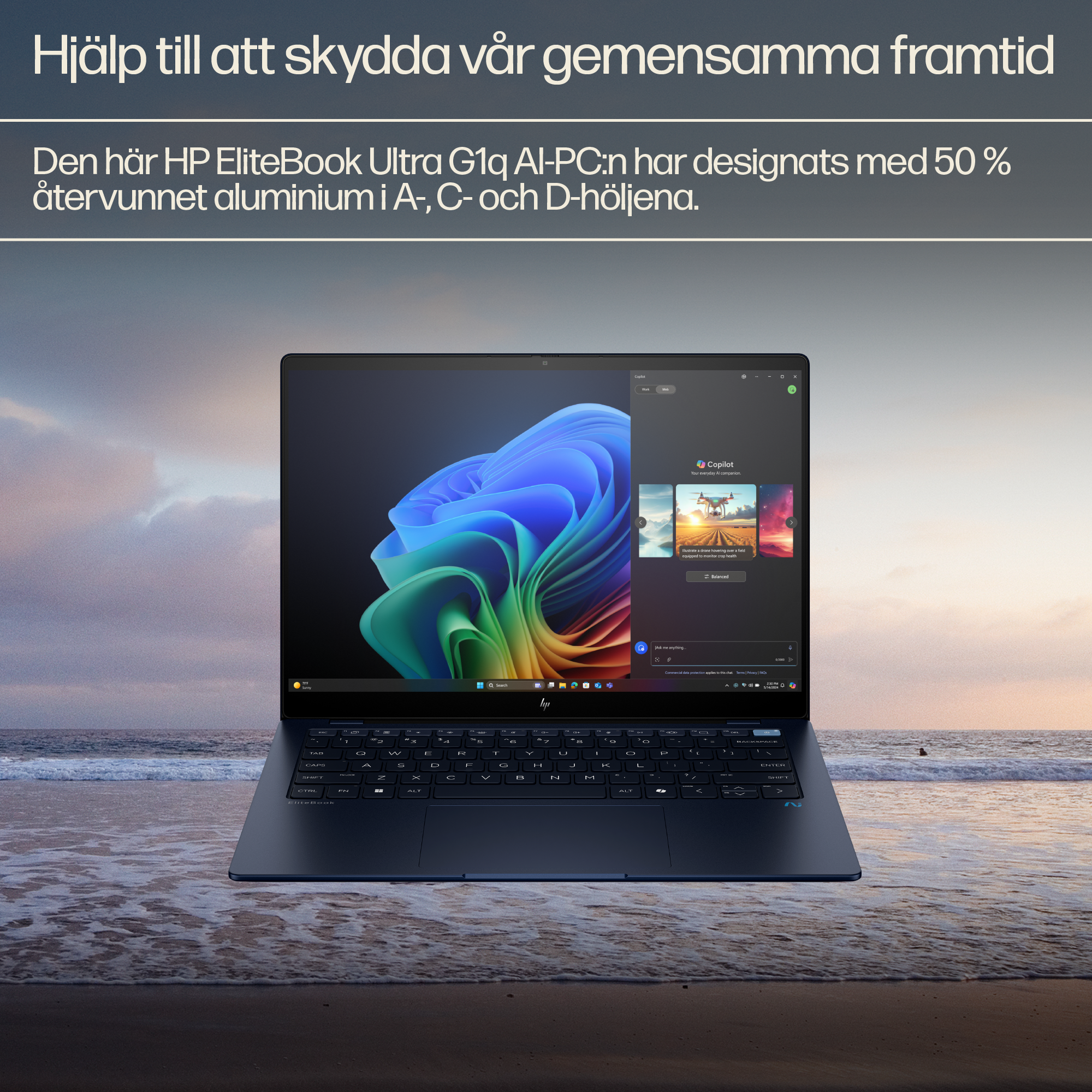 HP EliteBook Ultra 14 inch G1q Notebook AI PC (Qualcomm) ATF-KSP4 - Swedish sv_SE