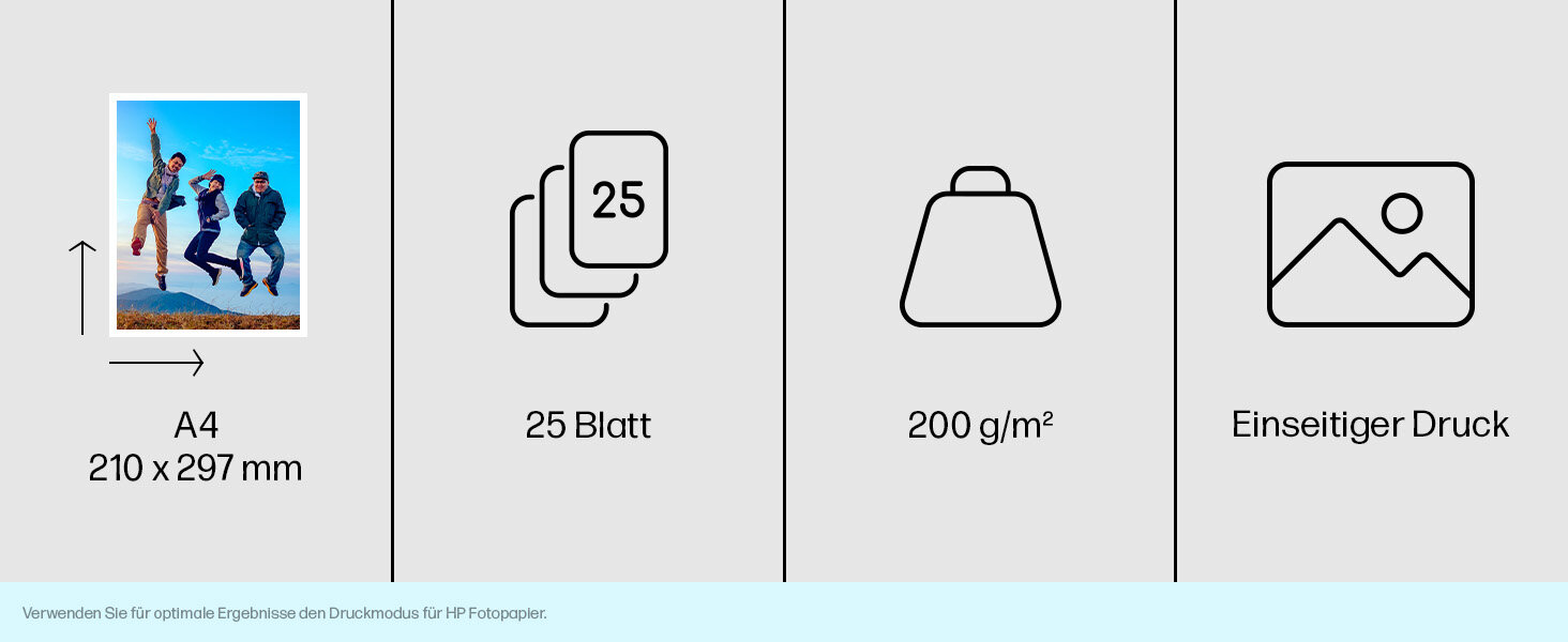 HP Everyday-Fotopapier glänzend - 25 Blatt/A4/210 x 297 mm