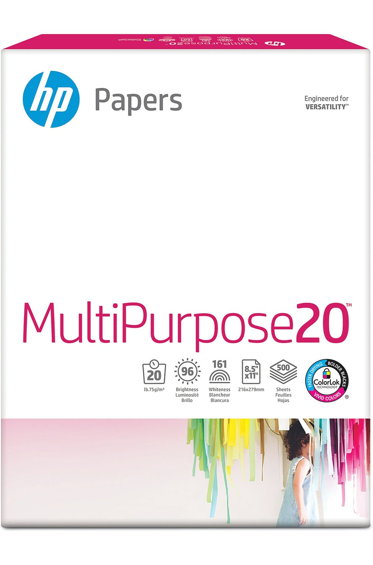 MultiPurpose20 Paper, 96 Bright, 20 lb Bond Weight, 8.5 x 11