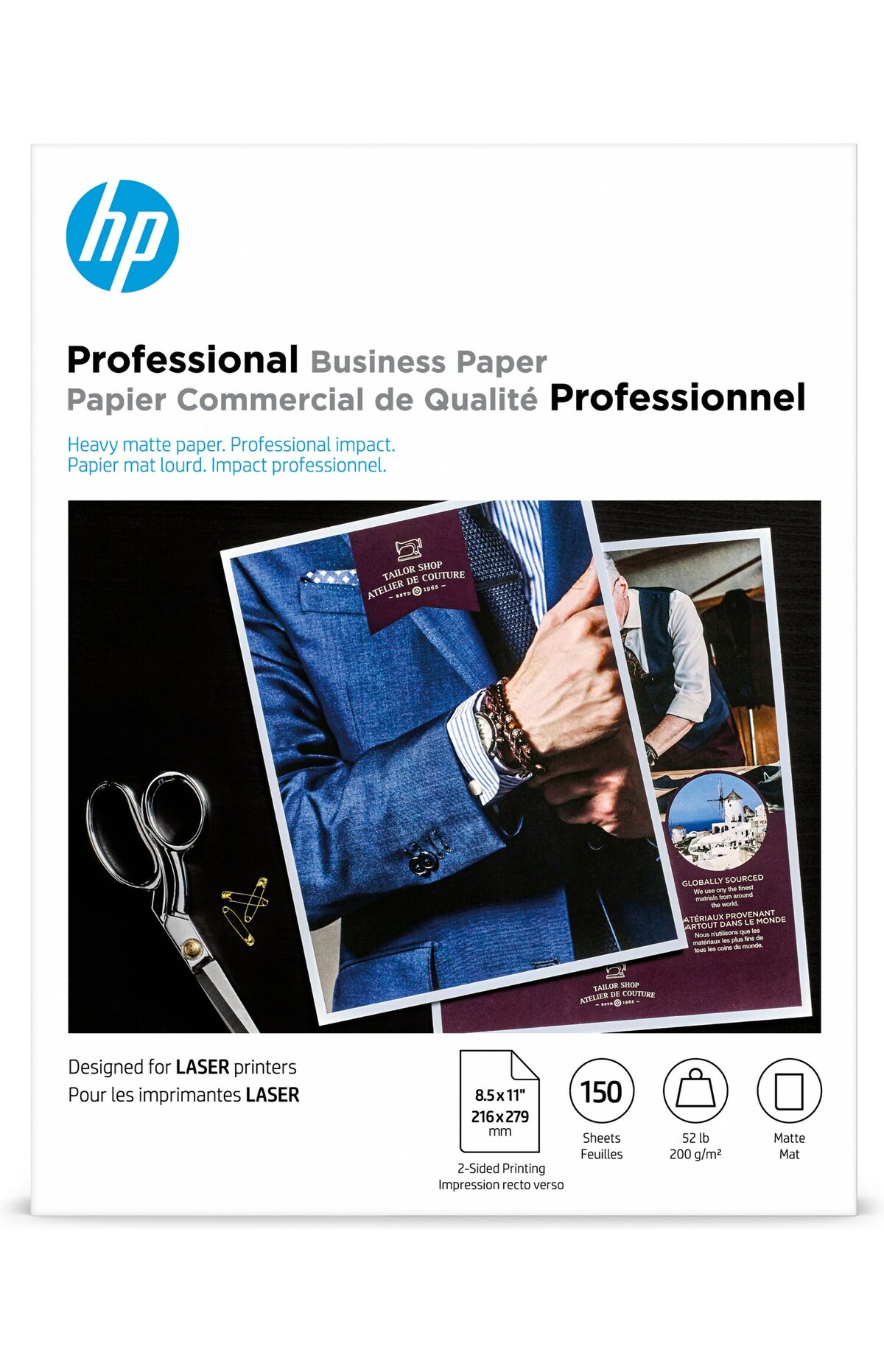 HP Enhanced Business Inkjet 8.5 x 11 Multipurpose Paper, 40 lbs., 150 Sheets/Pack (9ZE20A)