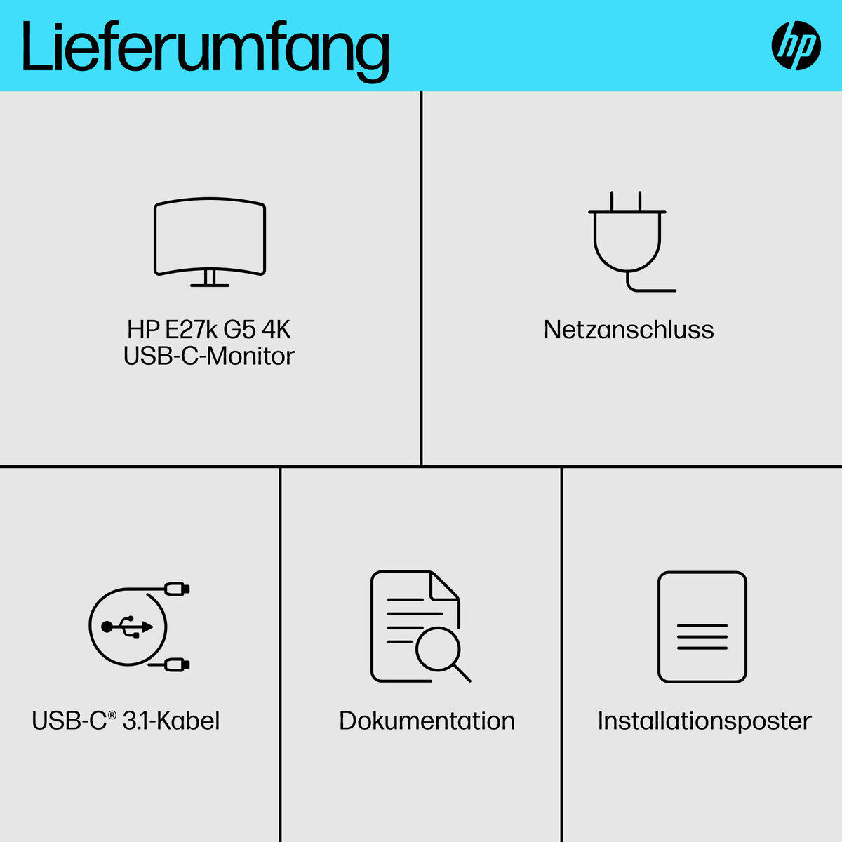 folie 1 von 14, vergrößern, hp e27k g5 4k usb-c-monitor
