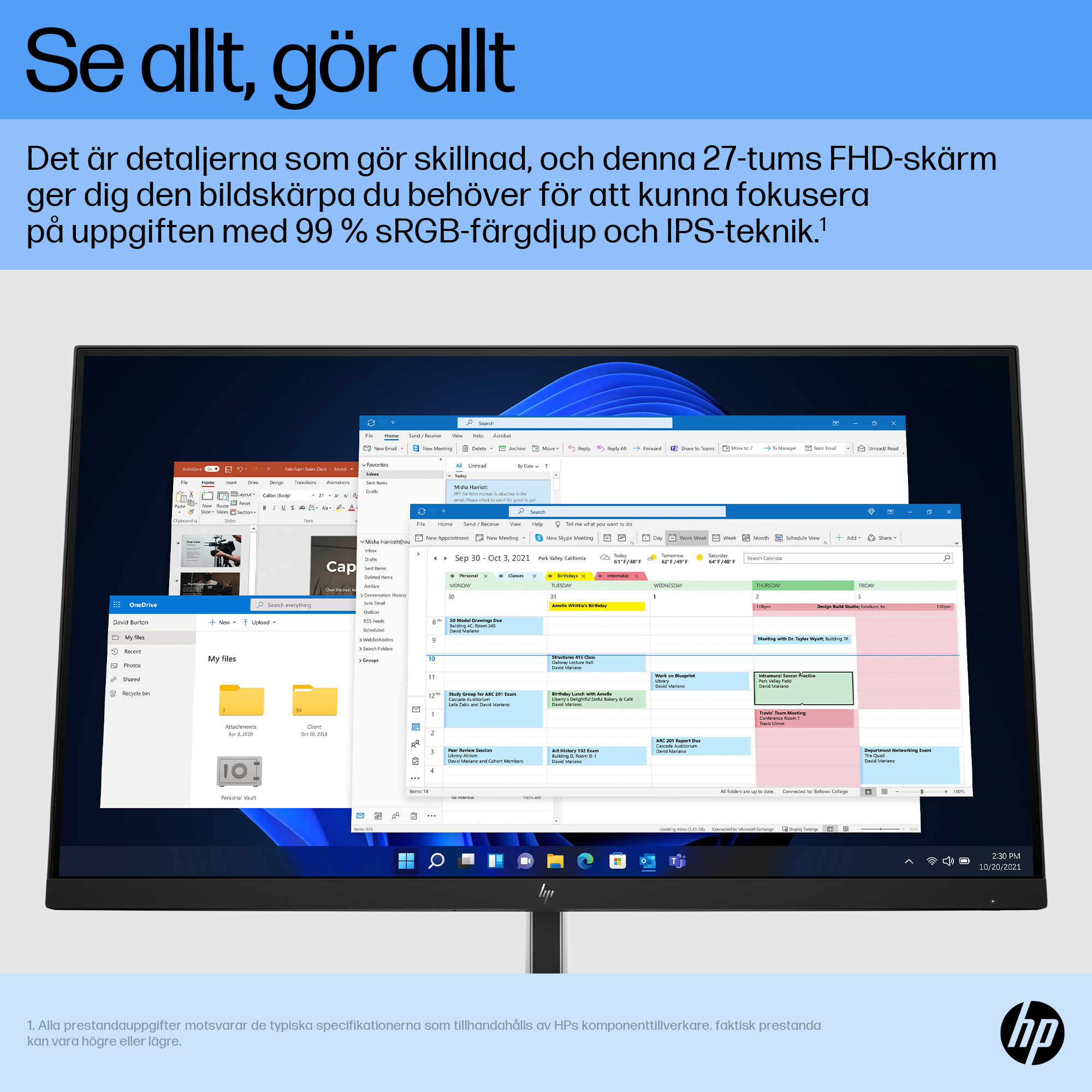 HP E27 G5 FHD Monitor - KSP 2 (See it all do it all) - Swedish