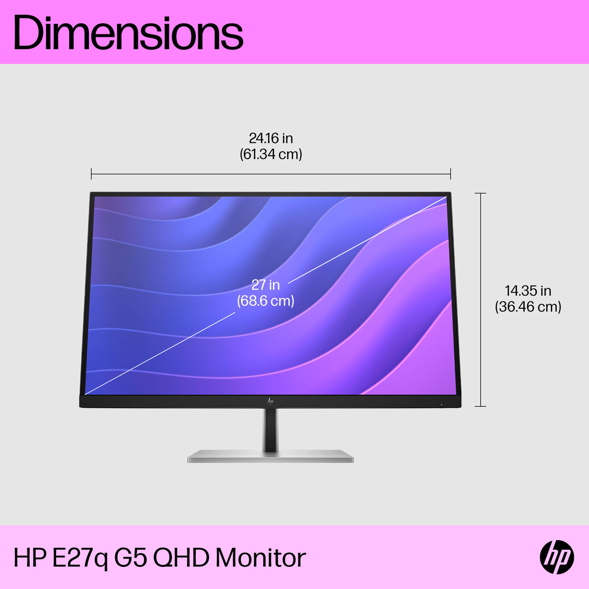 HP E24q G5 QHD Monitor, Black 
