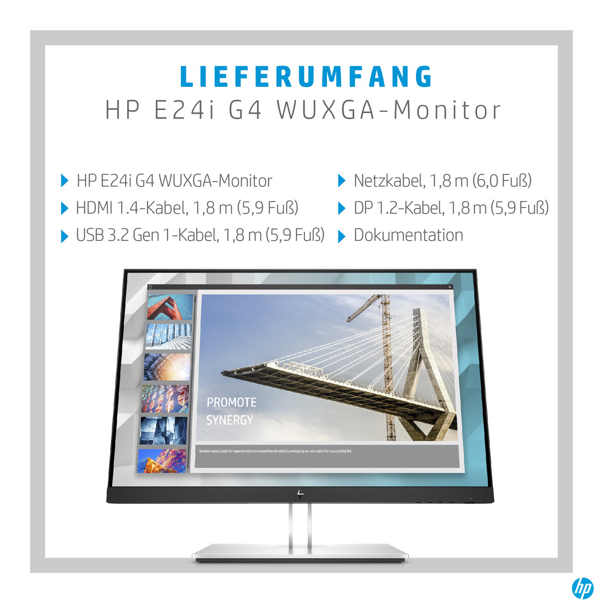 folie 2 von 10, vergrößern, hp e24i g4 wuxga-monitor