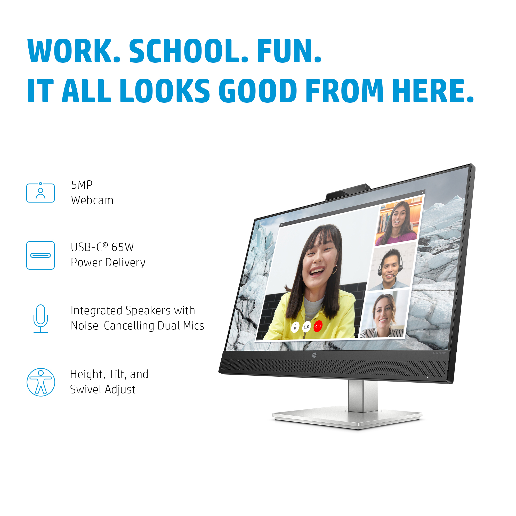 HP E27m G4 FHD USB-C Conferencing Monitor - KSP 1 - EMEA for English