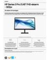 HP Series 3 Pro 21.45 inch FHD Monitor - 322pv