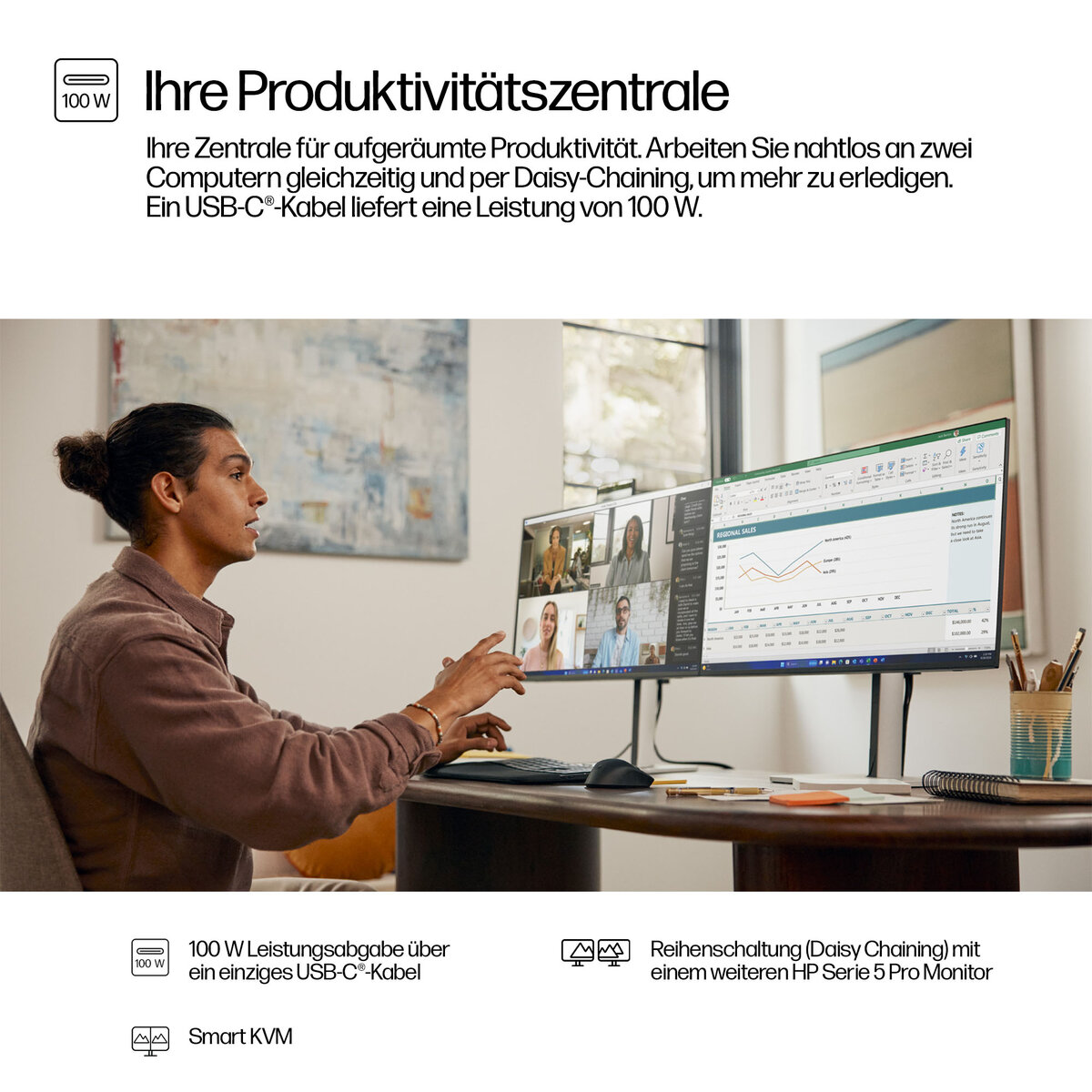 folie 4 von 12, vergrößern, hp series 5 pro 27 inch qhd usb-c conferencing monitor - 527pm pvc free